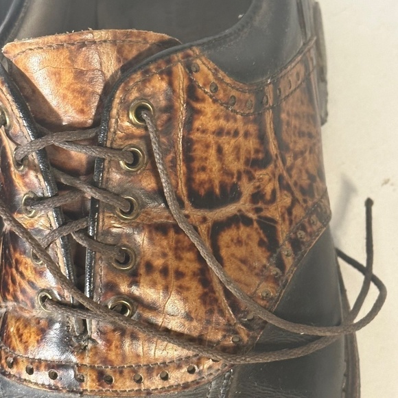 FootJoy Golf Brown Black Leather Cleets Athletic Golfing Golfer Shoes - Picture 11 of 12